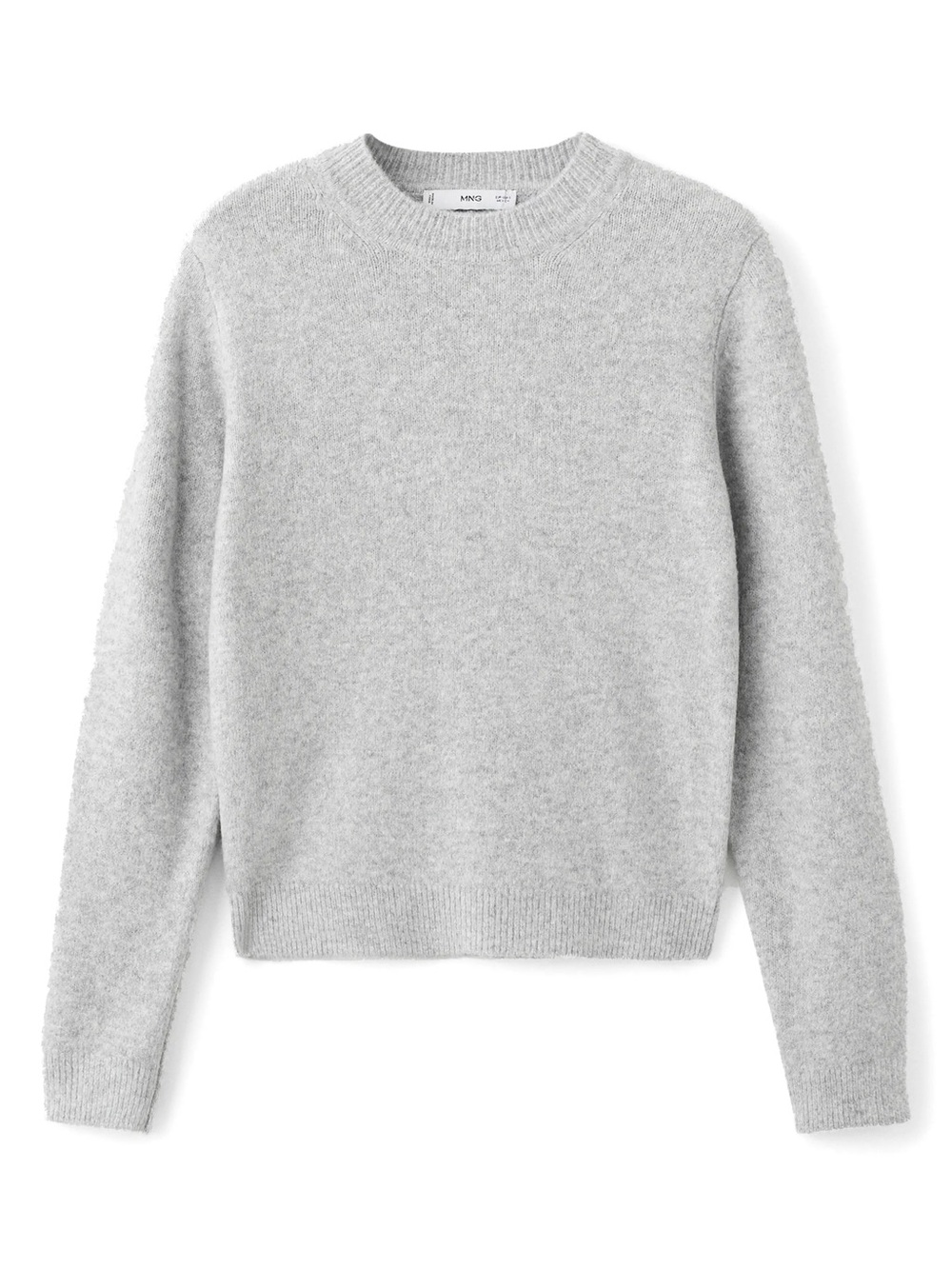 Mango Heather Light Gray Crewneck Sweater